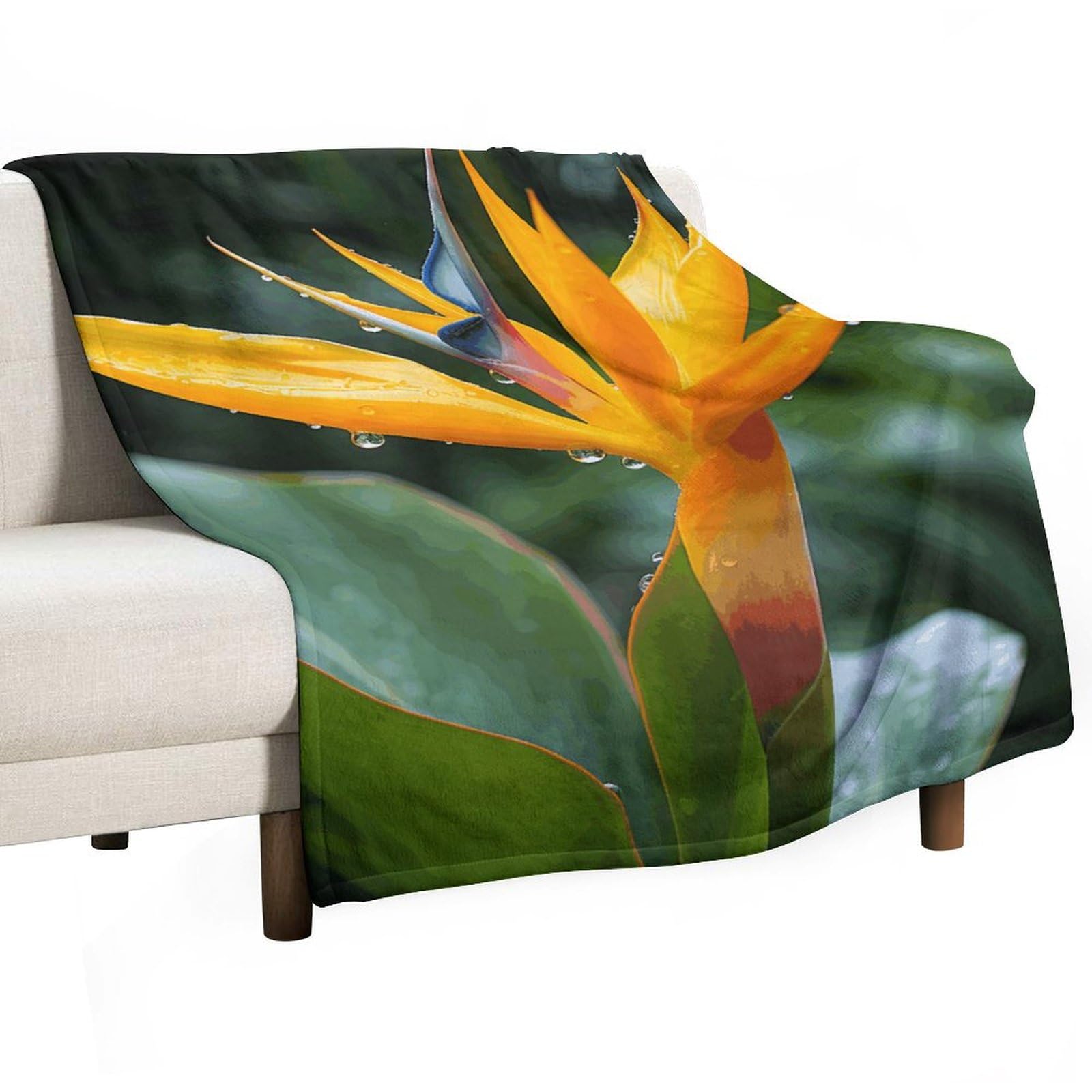 Couverture polaire douce oiseau paradisiaque plaid chaud léger canapé