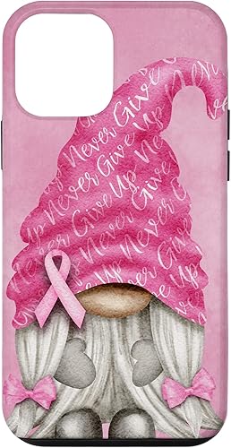 Miniatura 37 de iPhone 15 - Soporte rosa contra el cáncer con gnomo para el caso de concientización sobre el cáncer de mama