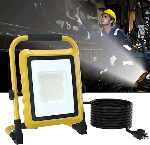 Luz de trabajo LED de 10000LM y 5000LM, luces de inundación LED impermeables IP65 para exteriores con cable y enchufe de 16 pies, 80 W y 50 W, 2 Luz de trabajo LED de 10000LM y 5000LM, luces de inundación LED impermeables IP65 para exteriores con cable y enchufe de 16 pies, 80 W y 50 W, 2