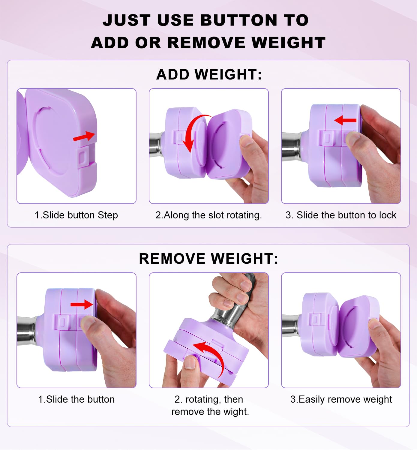 Set di manubri Regolabili da 10 kg, 4 in 1 Set di Pesi Liberi per Donne e Uomini, Allenamento in Palestra a casa per l'allenamento della Forza