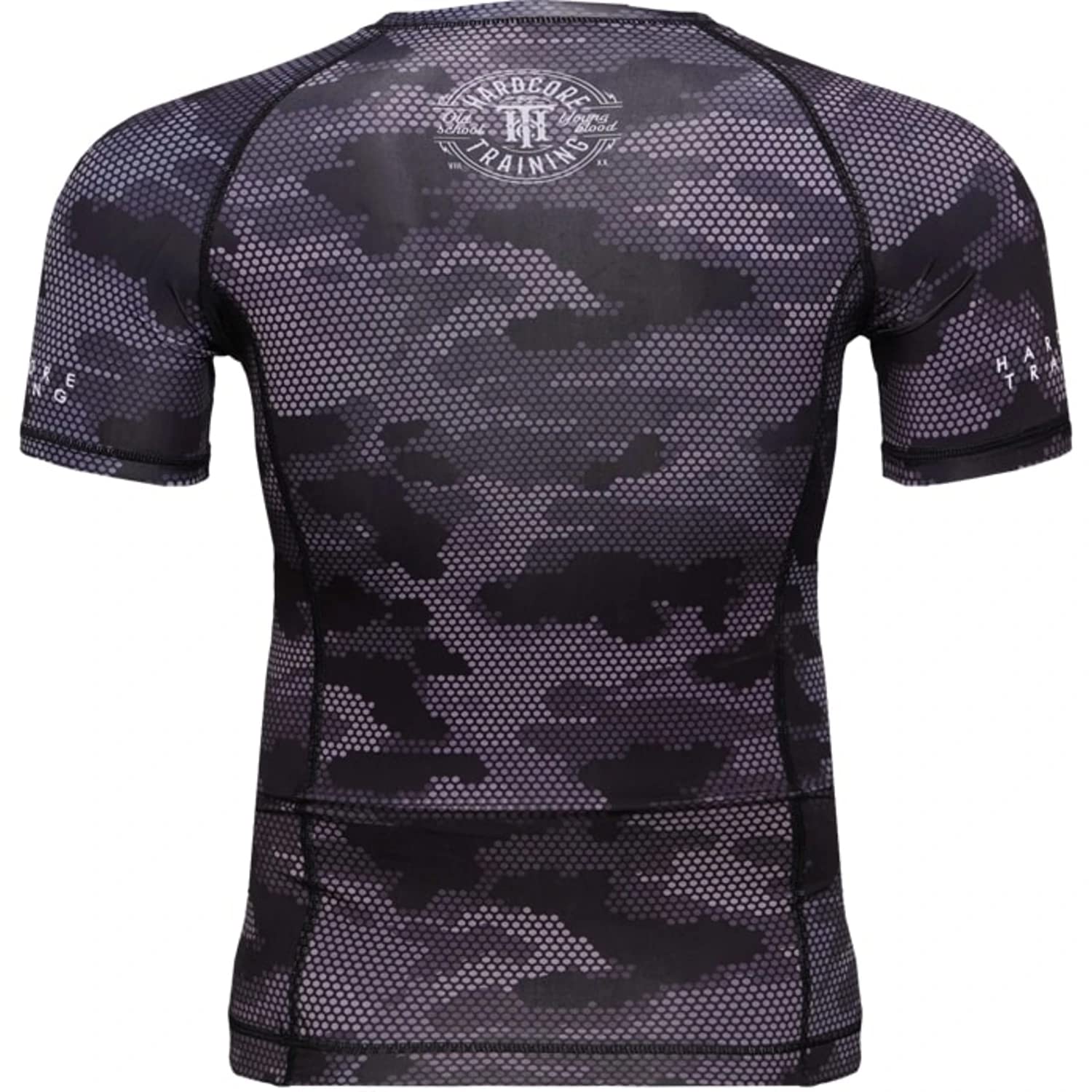 Hardcore Training Hexagon Camo Rash Guard Short Sleeve Men's Kompressionshemd Herren Kurzarm Grappling Jiu Jitsu MMA Fitness Boxen No Gi