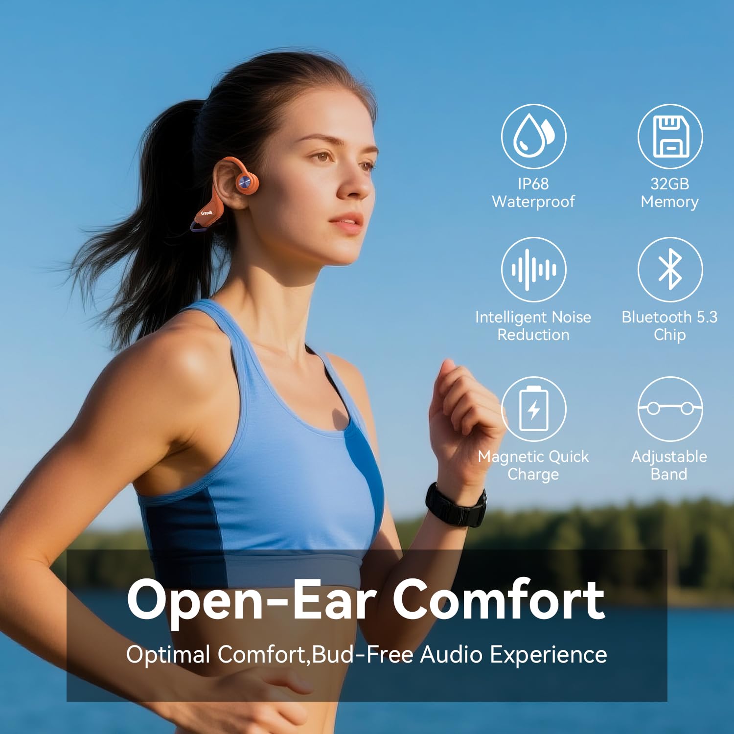 Kopfhörer Schwimmen, Knochenschall Kopfhörer Bluetooth 5.4, IP68 Wasserdicht,SportKopfhörer 32G Speicher,UnterwasserKopfhörer mit MP3-Player, Open Ear Kopfhörer für Schwimmen Laufen