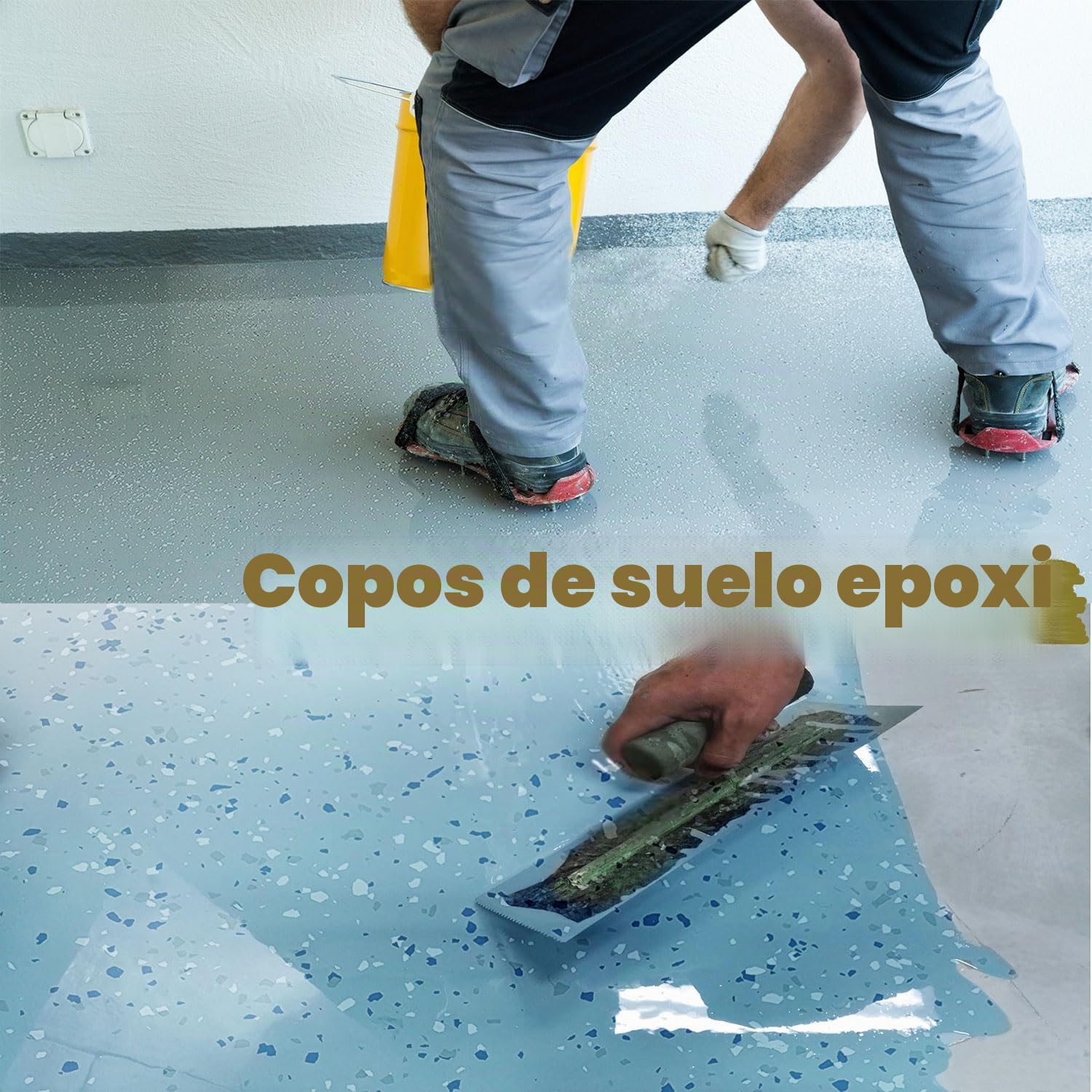 ONTWIE 900G Chips de Color Decorativos Epóxico para Suelos, Copos para Pintura de Garajes, Pintura para Concreto, Epóxido para Suelos en Garaje, Copos para Bricolaje (Negro, Gris Claro, Blanco)