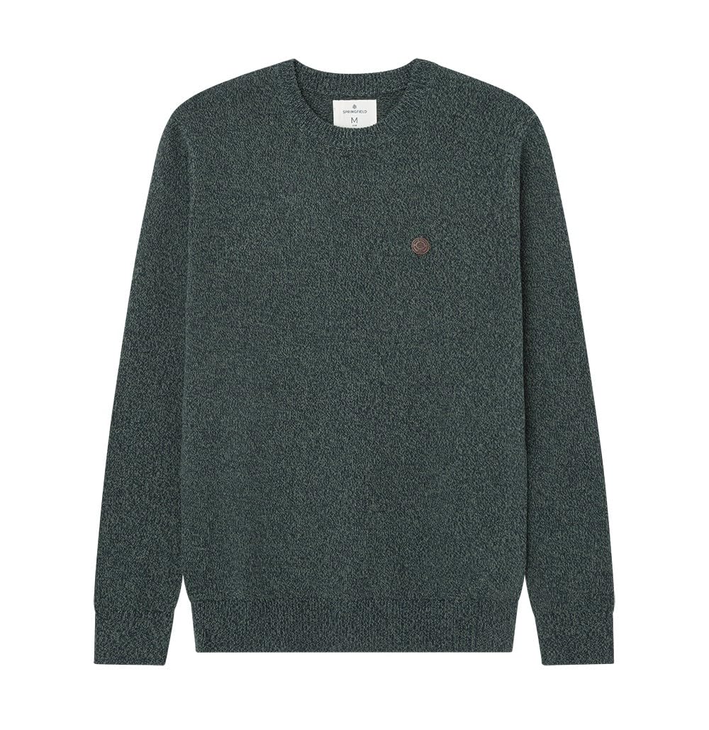 Springfield Men's Suéter Polo Sweater, Verde,