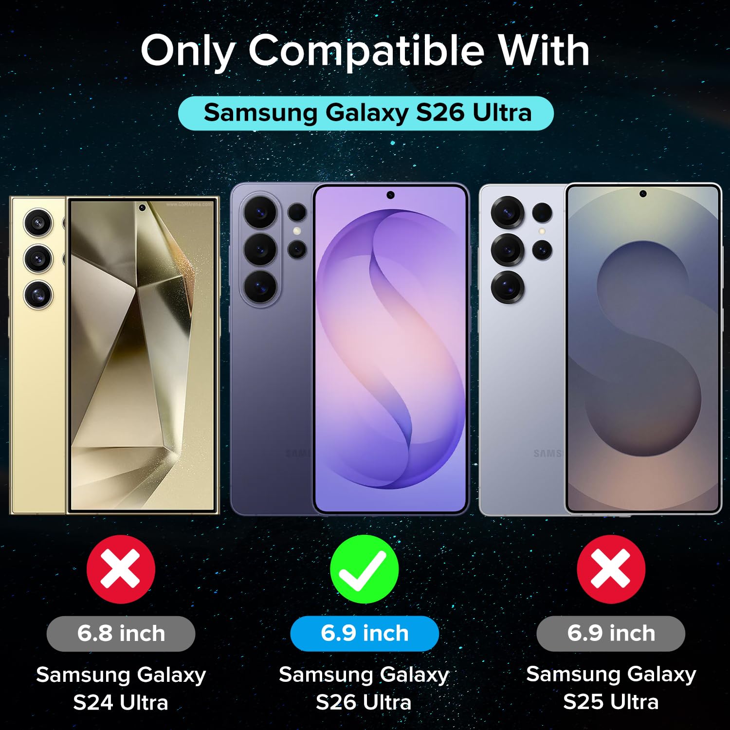 iVoler 2-pak folia ochronna na ekran kompatybilna z Samsung Galaxy S26 Ultra 5G, szkło hartowane z ramą wyrównującą, bez pęcherzyków powietrza, łatwa instalacja