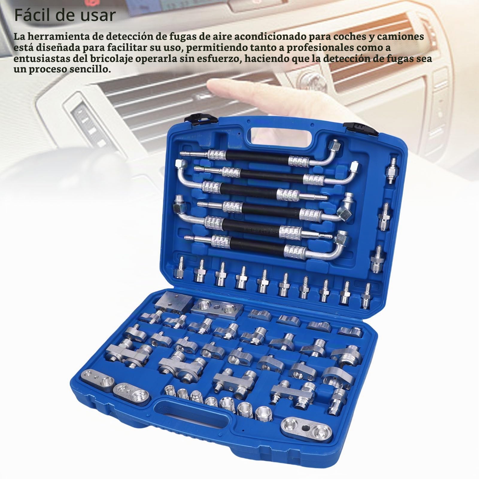Detector de Fugas de Aire Acondicionado del Automóvil Kit de Prueba de Agua Automotriz de CA Herramienta de Detección de CA de Camión con Componentes de Latón para Automóvil