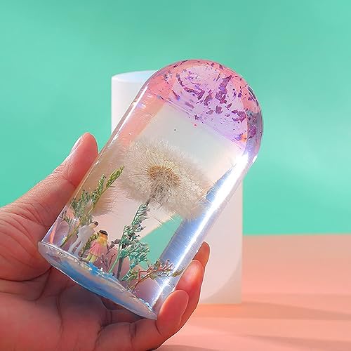 Miniatura 5 de 3 piezas de luz cilíndrica esférica grande de resina de silicona molde de soporte para lámpara de preservación de flores con luz USB para bricolaje