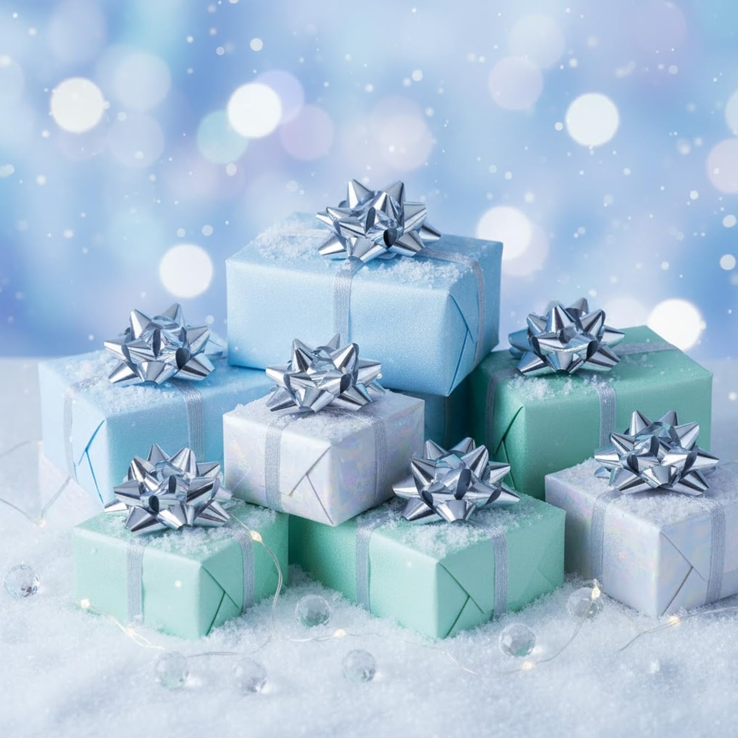 CHOIEO 15 Pcs Gift Bows Assortment, Decor for Christmas, Birthdays, Weddings, Holiday Embellishments, Presents, Wrapping Paper, Anniversaries, Baby Showers, Bridal Showers, Hanukkah (Silver) - Image 6