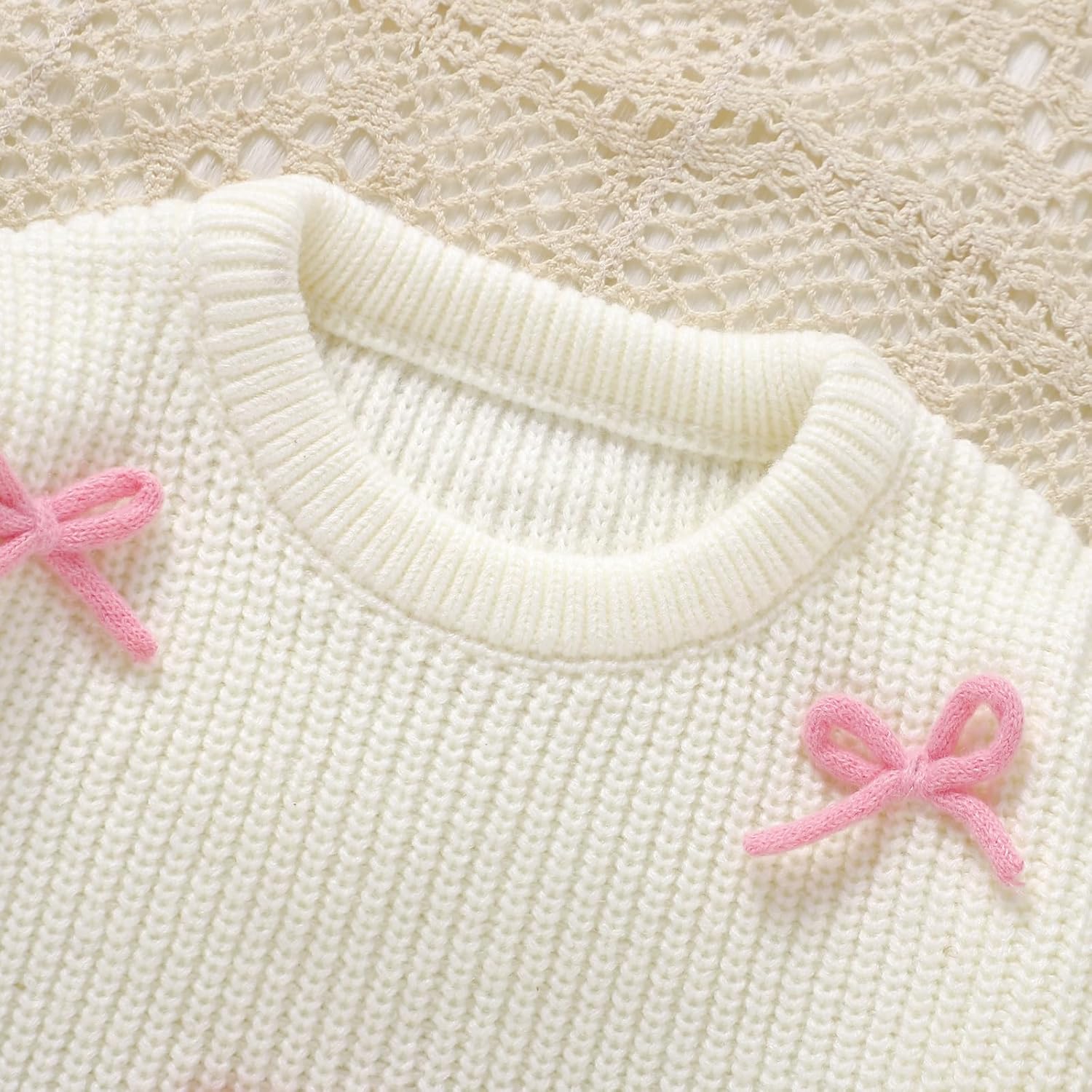 Toddler Girl Bow Sweater Cute Knitted Pullover Fall Winter Clothes 1-7Y - Image 6