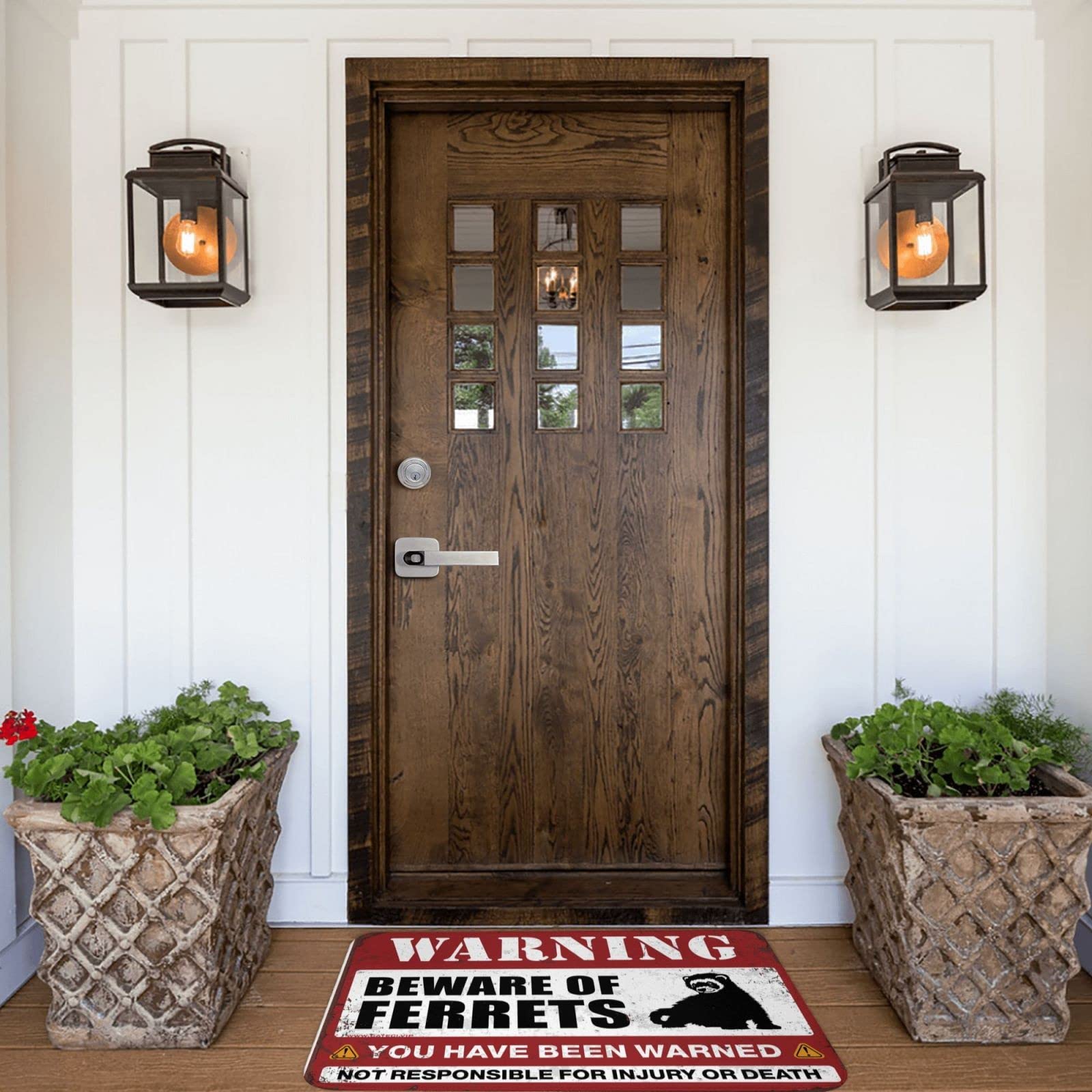 CakJuice Beware Of Ferrets Doormat - Halloween Goth Rug For Pets, Non-Slip Door Mat - View #6