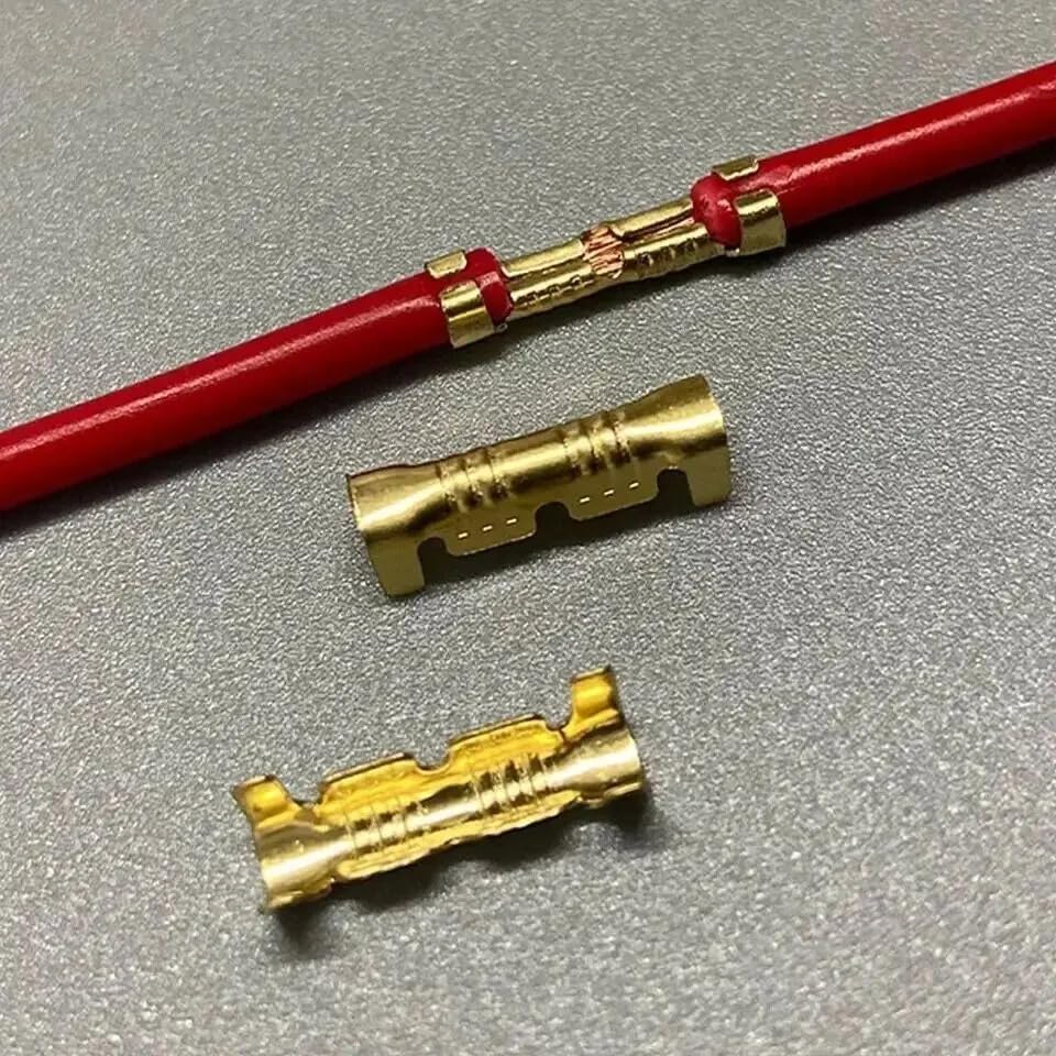 Lagnlnaoy 300Pcs U-Shaped Terminal tab Small Teeth Pressing Button Quick Connect Terminal Wiring 0.5 to1.5 Square - (Pins: 200Pcs)