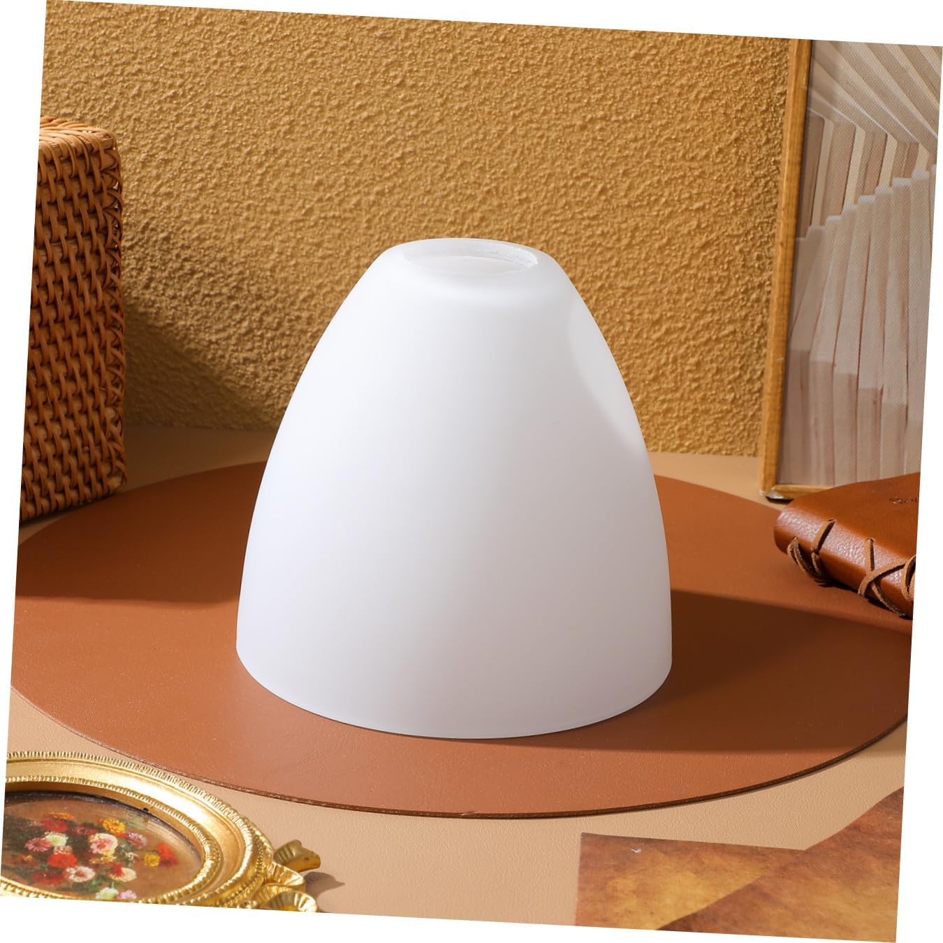 DOITOOL White Frosted Glass Shades Replacement, Bell Shaped Glass Shade Replacement Covers for Ceiling Fan Light Fixture, Glass Shade Replacement for Chandelier Wall Lights
