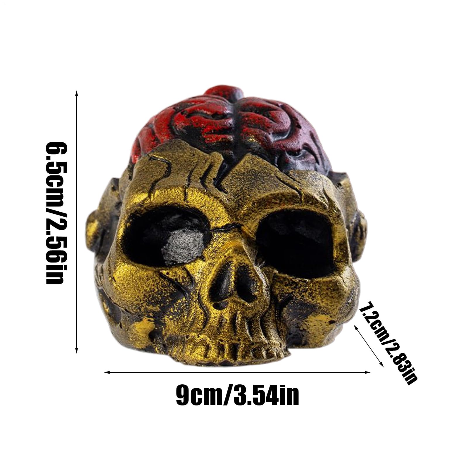 Design en résine d'esprit cérébral aztèque-creepy pour adultes | Pipes de mort portable pour Halloween, en plein air, camping, trekking et photoprops | Effet sonore étrange, durable et décoratif