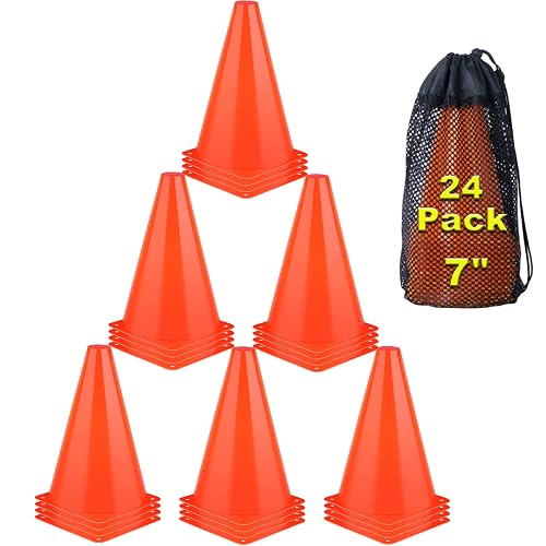 7 Inch Cones Sports 24 Pack