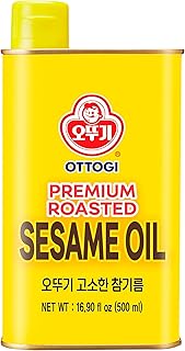 OTTOGI 100% Pure Premium Roasted Sesame Oil, Toasted to Perfection, Traditional Korean Style Oil, 500ml (16.90 fl oz)