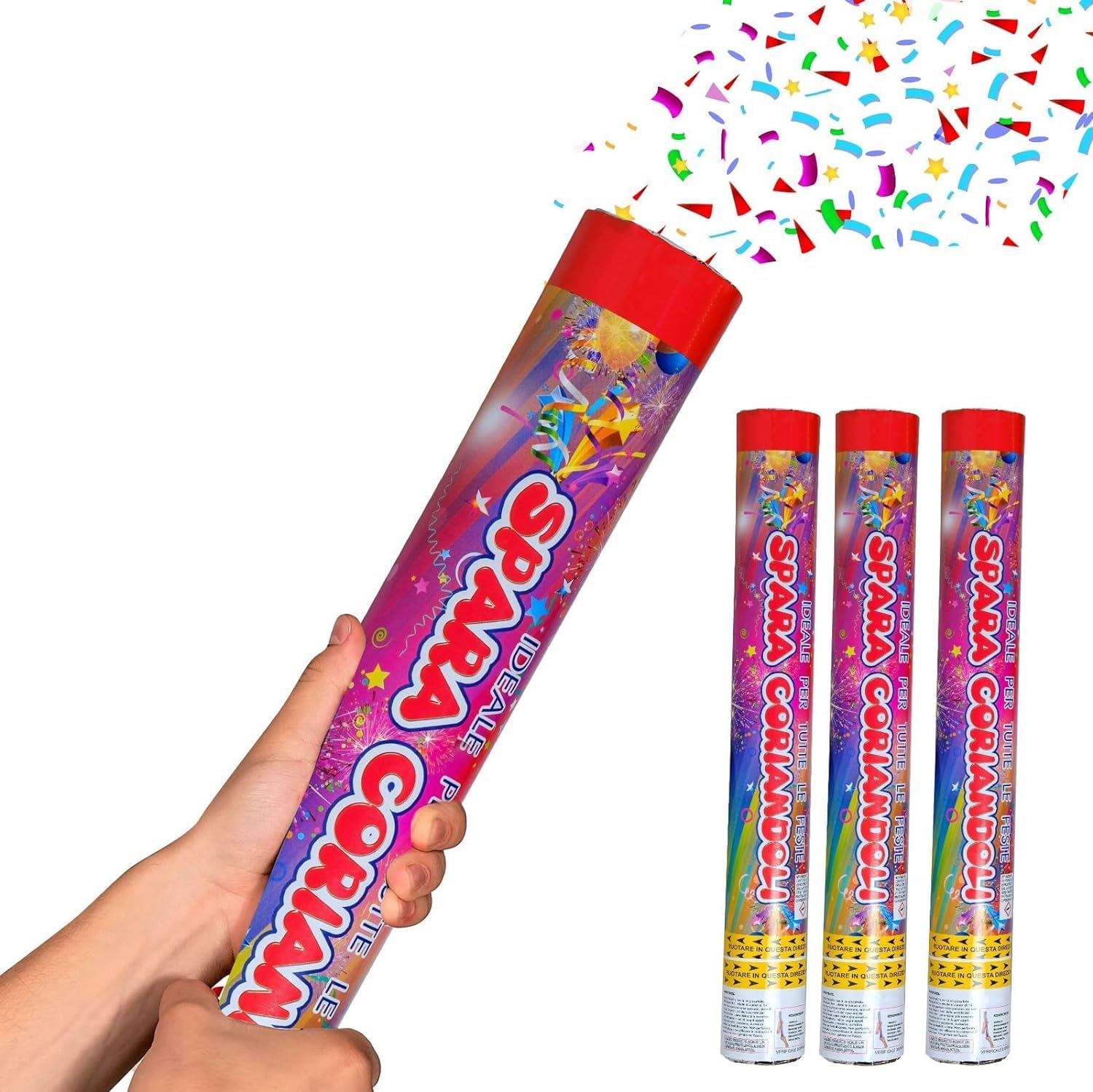 Cannone Sparacoriandoli 30 Cm Coriandoli Per Festa Di, Spara Coriandoli Complean - Foto 2