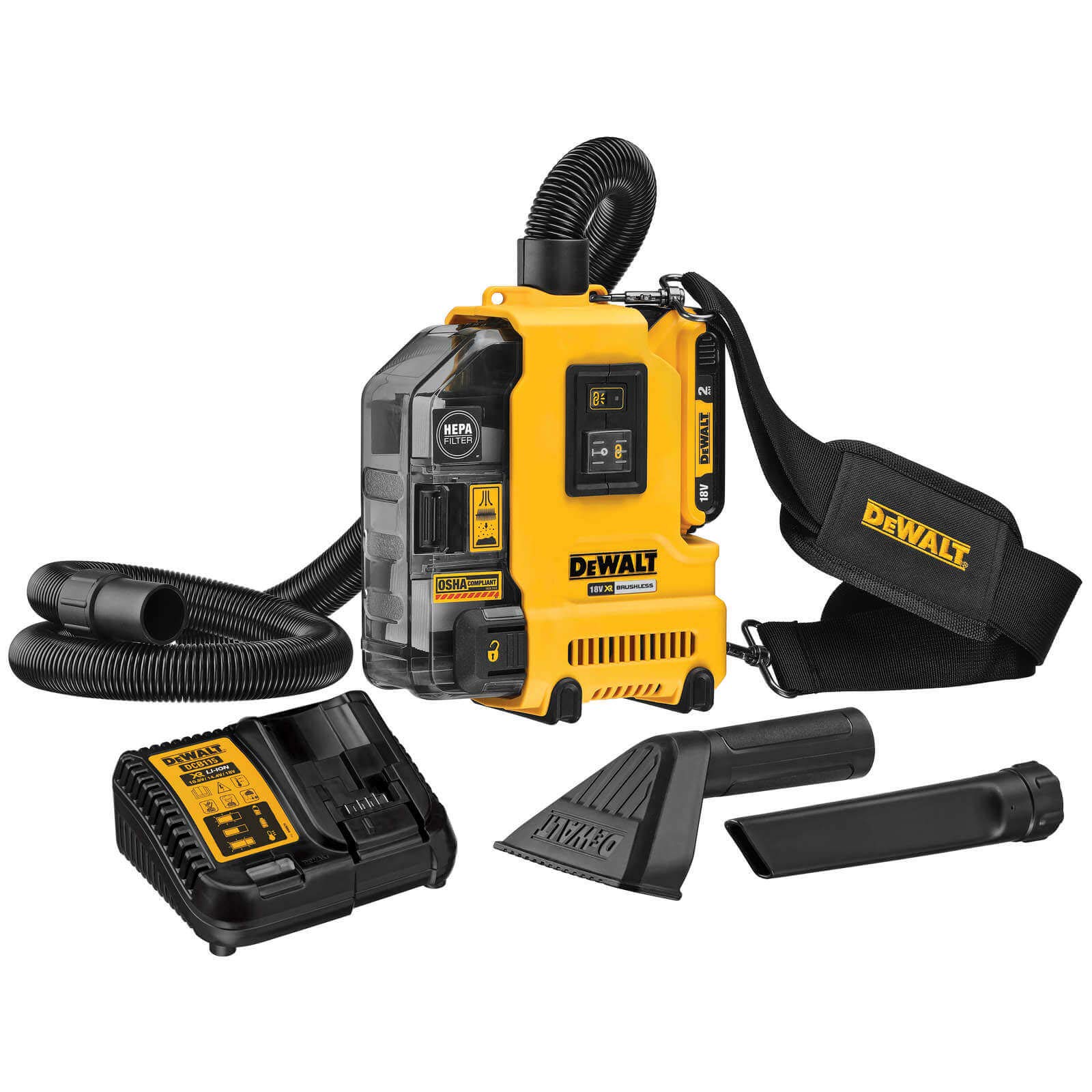 DEWALT DWH161D1-QW, Kabelloser universeller Staubsauger, schwarz/gelb
