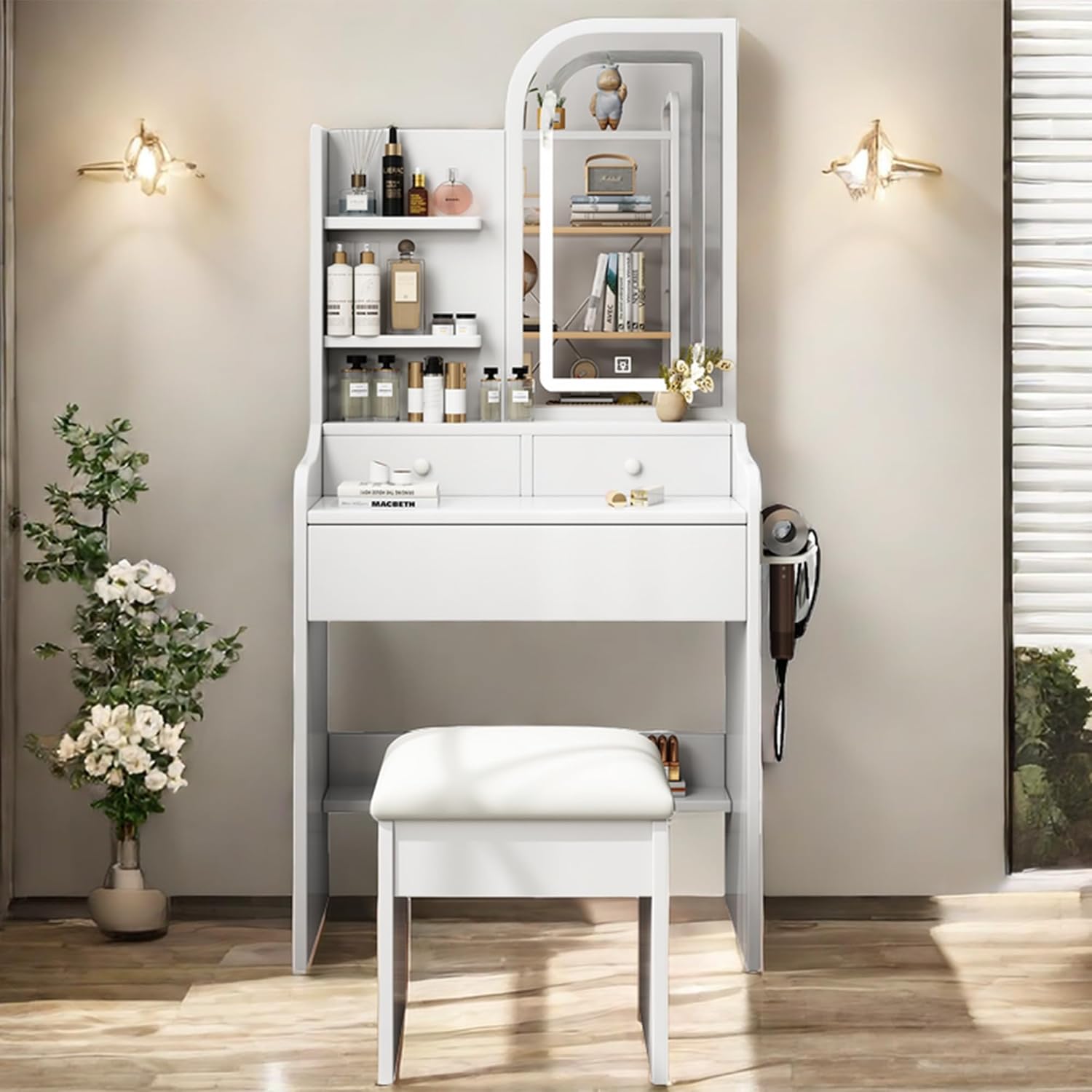Legendstone Makeup Vanity Desk with Lights,Small Vanity