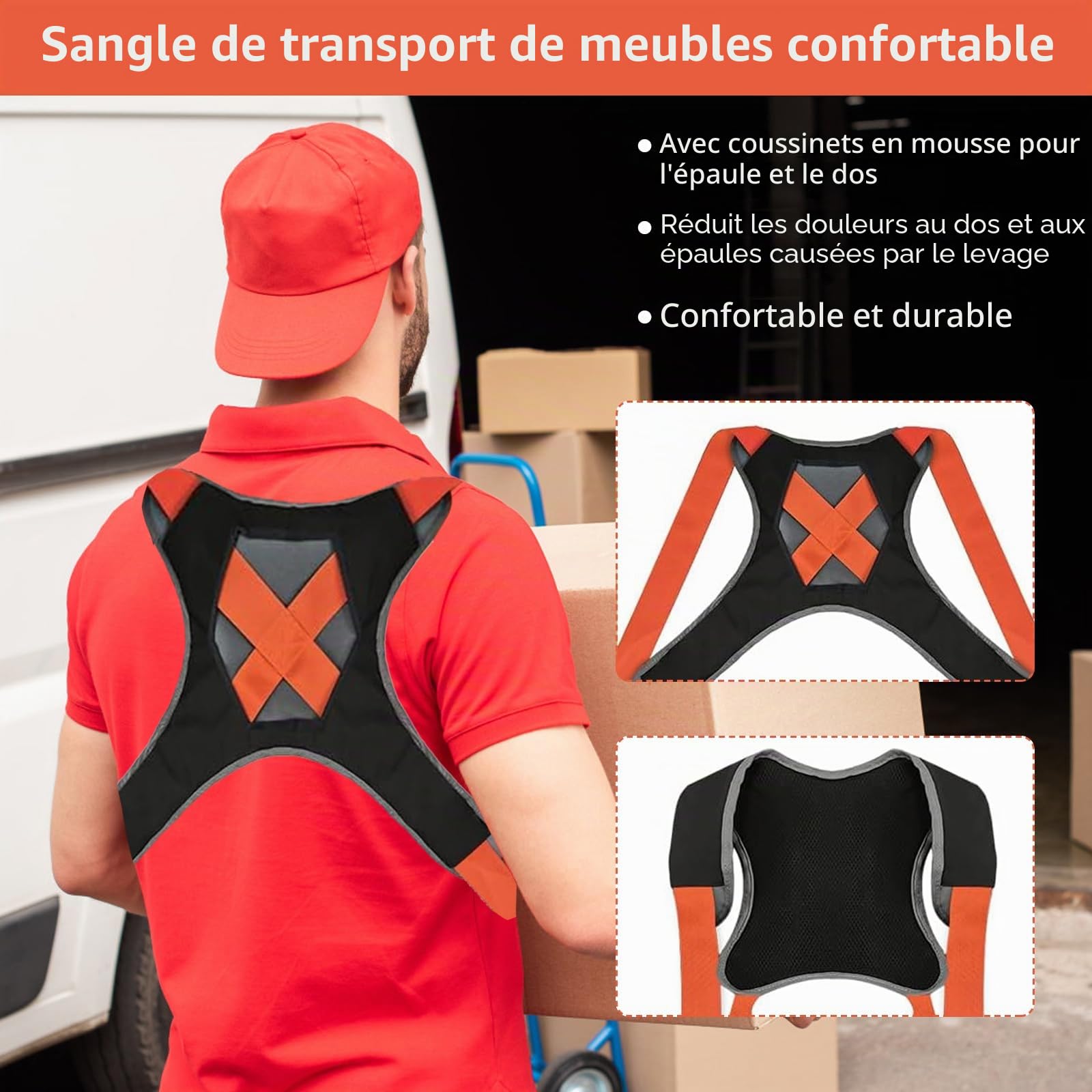 Sangles de Déménagement et Levage, Sangle Portage demenagement Sangle Transport Meuble 2 Personnes, Sangles de Manutention, Levage Jusqu'à 300kg, pour Appareils Meubles Déménageur de Machines
