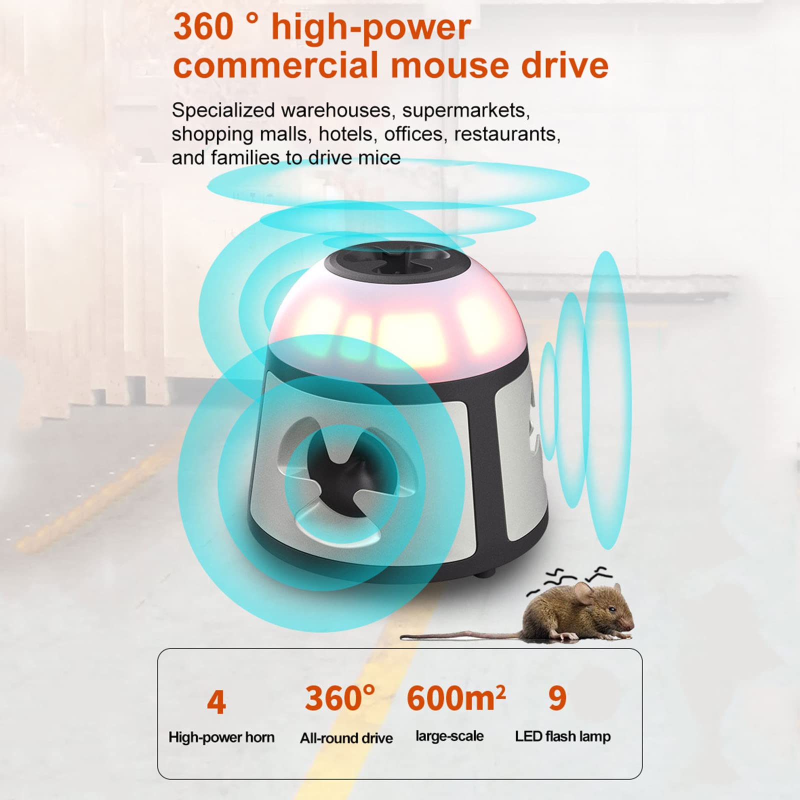 360-stopniowy odstraszacz myszy kryty odstraszacz myszy odstraszacz ultradźwiękowy elektroniczny środek odstraszający owady o dużej mocy