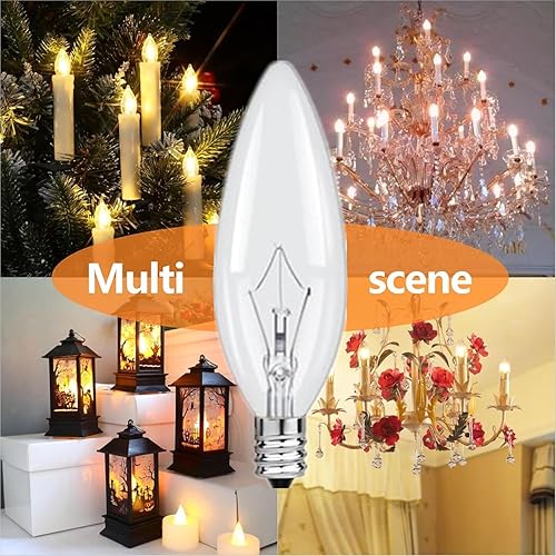 Miniatura 6 de MMBGJKG Bombillas calentadoras de cera, bombillas G50 de 25 W para calentadores aromáticos de tamaño completo, base E12 G16.5 globo transparente