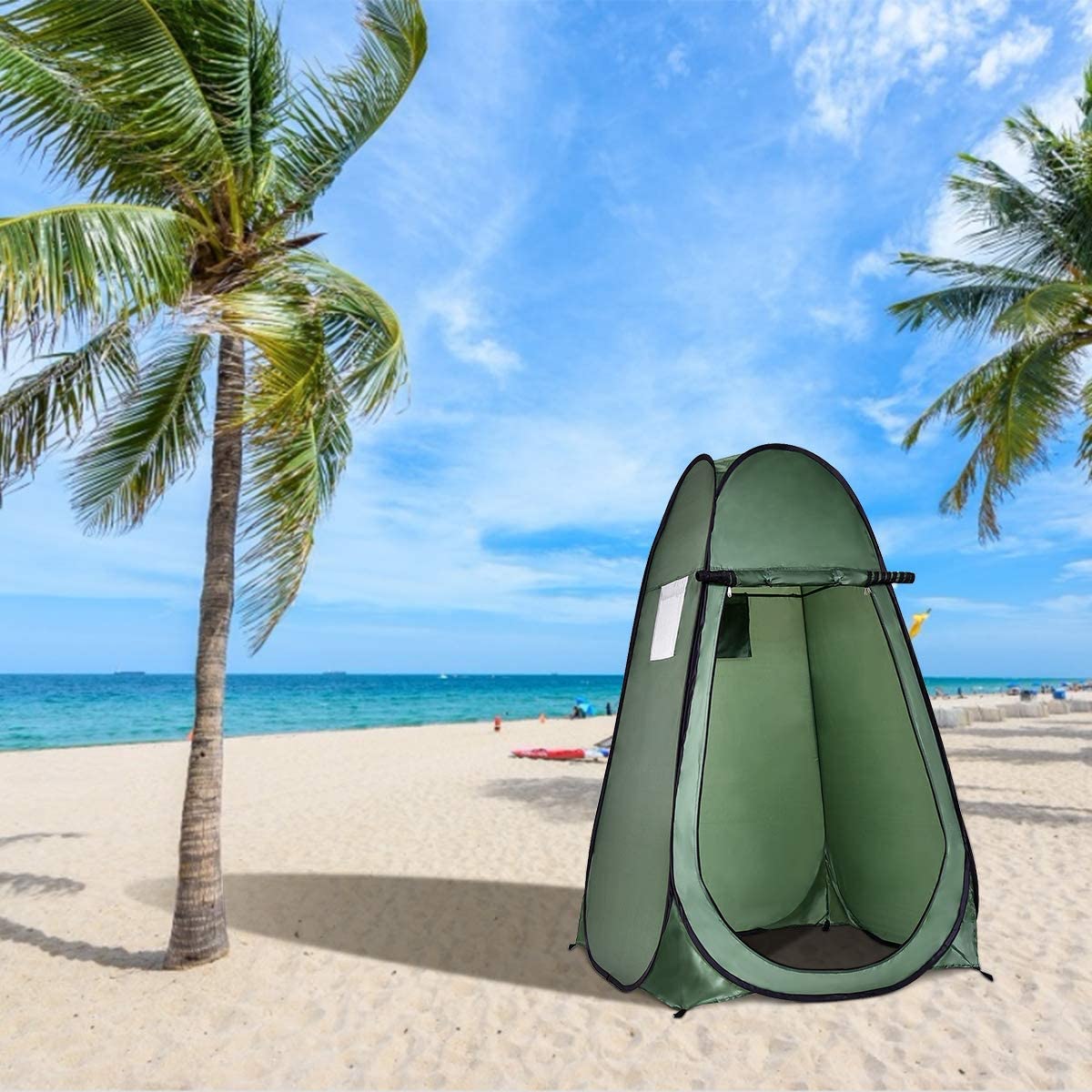 GYMAX Tenda Spogliatoio Istantanee, 120x120x190 cm, Portatile e Pieghevole, Protezione della Privacy da Esterno, come Bagno, Cabina, Doccia, Ideale per Campeggio, Vacanze e Pesca