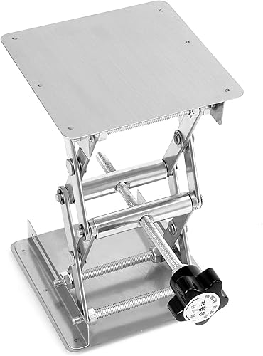 Miniatura 6 de ZOENHOU Plataforma de elevación de acero inoxidable con rueda negra, 2 unidades, 6 x 6 pulgadas, expansible de 2.756 in a 10.236 in, plataforma de