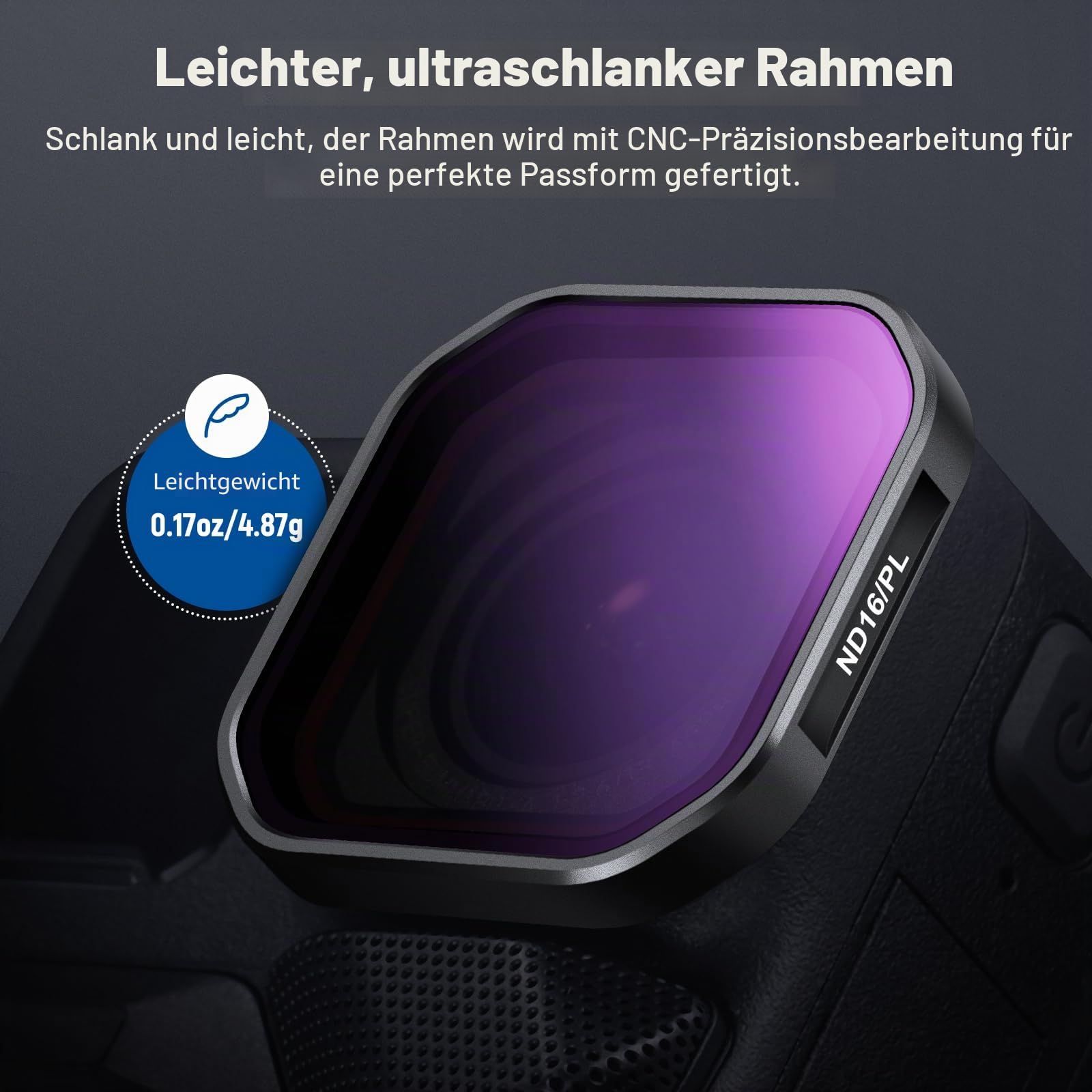NEEWER 4er Pack ND/PL Filter Kompatibel mit Insta360 Ace Pro 2, ND8/PL+ND16/PL+ND32/PL+ND64/PL Graufilter Polfilter, Nicht kompatibel aktualisierten Version neu runden Objektivschutze,FL91