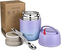 Vista 8 de Contenedor de almuerzo aislado de 17 onzas con frasco térmico para alimentos calientes, boca ancha, termo de sopa para alimentos calientes