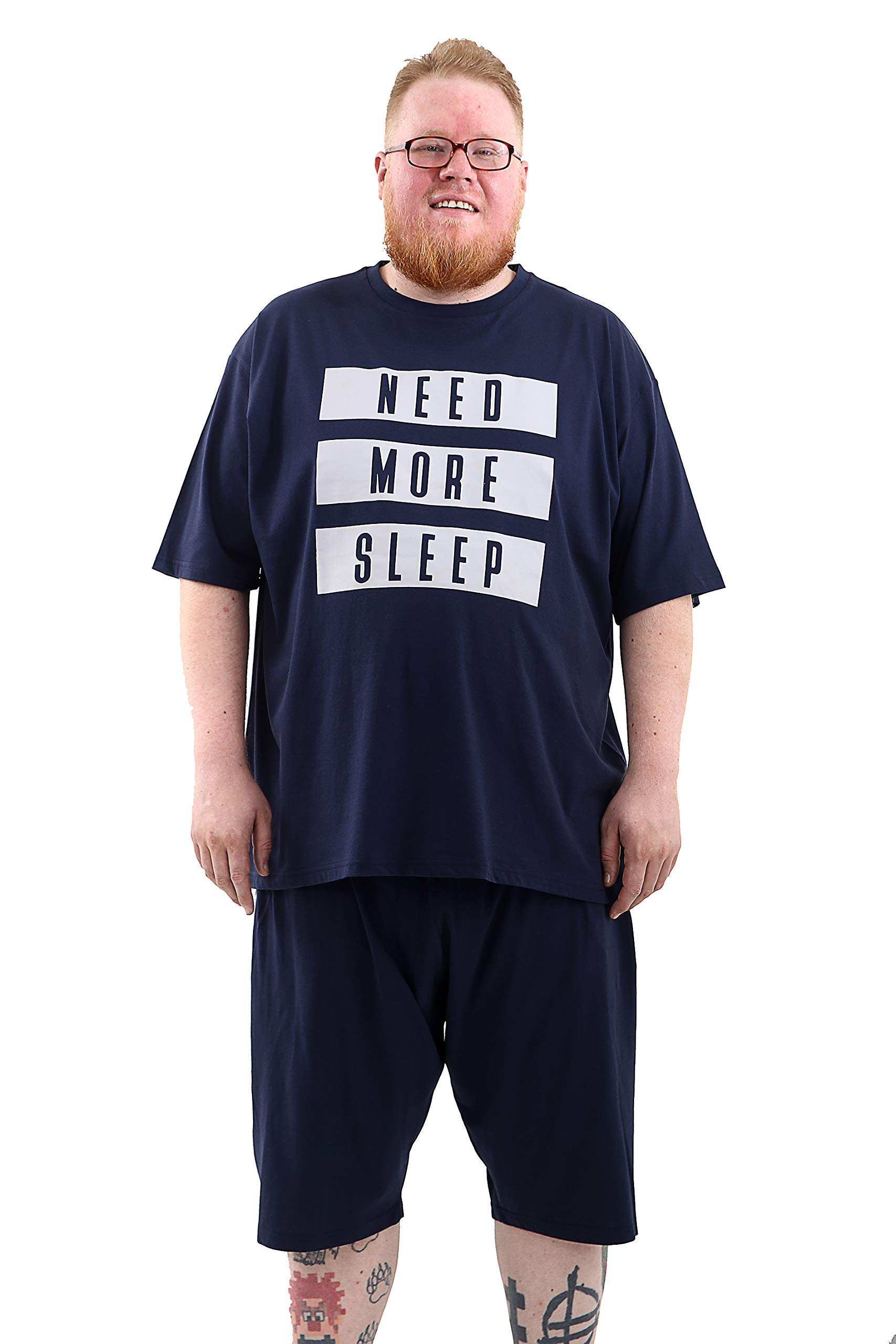 Brooklyn Imports LTDBrooklyn Big Size Mens Pyjamas Set Shorts & Top 'Need More Sleep' Big and Tall 2XL - 8XL