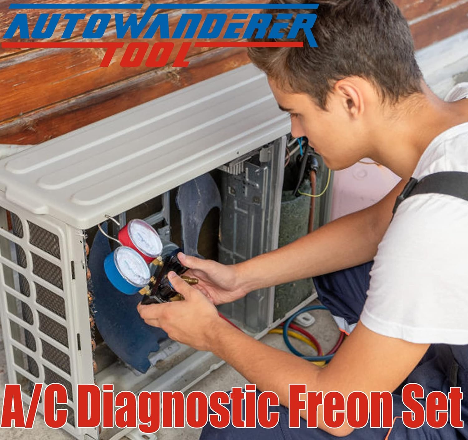 AutoWanderer Tool 3 Way A/C Manifold Gauge Air Conditioning Diagnostic Freon Charging Set Fits Auto Household R134A R404A R12 R22 Refrigerants : Automotive