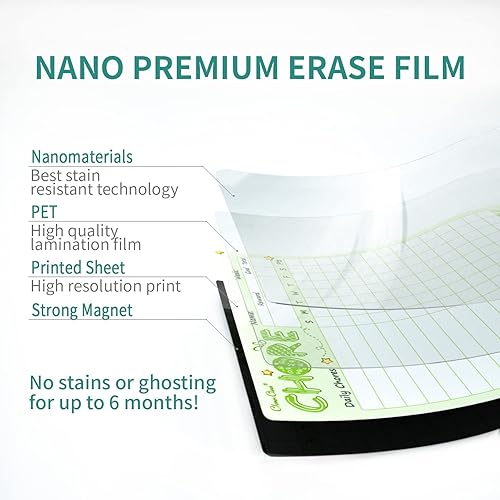 Miniatura 10 de CLEVER CLEAN Tabla magnética de tareas de borrado en seco, tablero de tareas de responsabilidad de comportamiento de 8.5 x 12 pulgadas para niños,