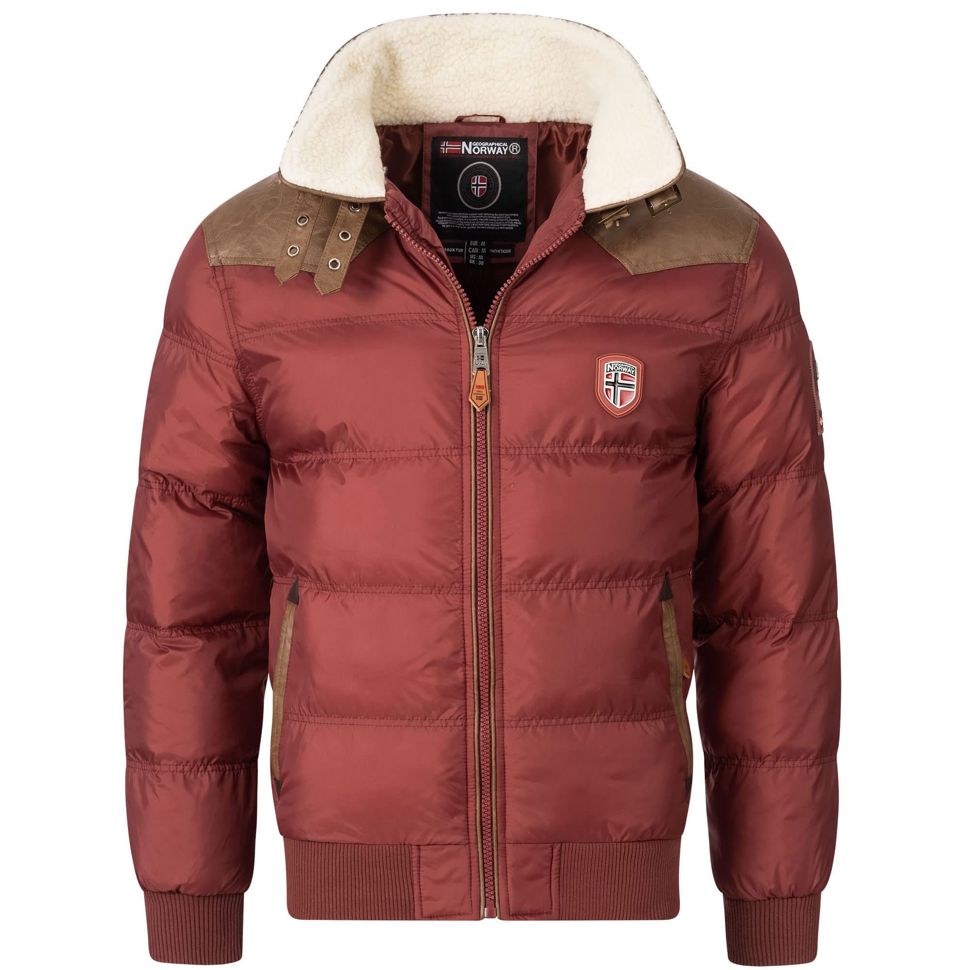 Geographical Norway Herren Steppjacke Winterjacke - Gefütterter Warmer Anorak - Outdoor SKI Snowboard Jacke für den Winter/Herbst im Bundle mit UD Beanie