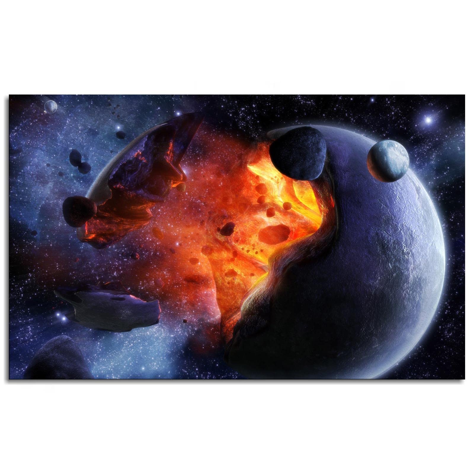 Amazon.co.jp: 惑星爆発ウォールアートキャンバスプリントホーム