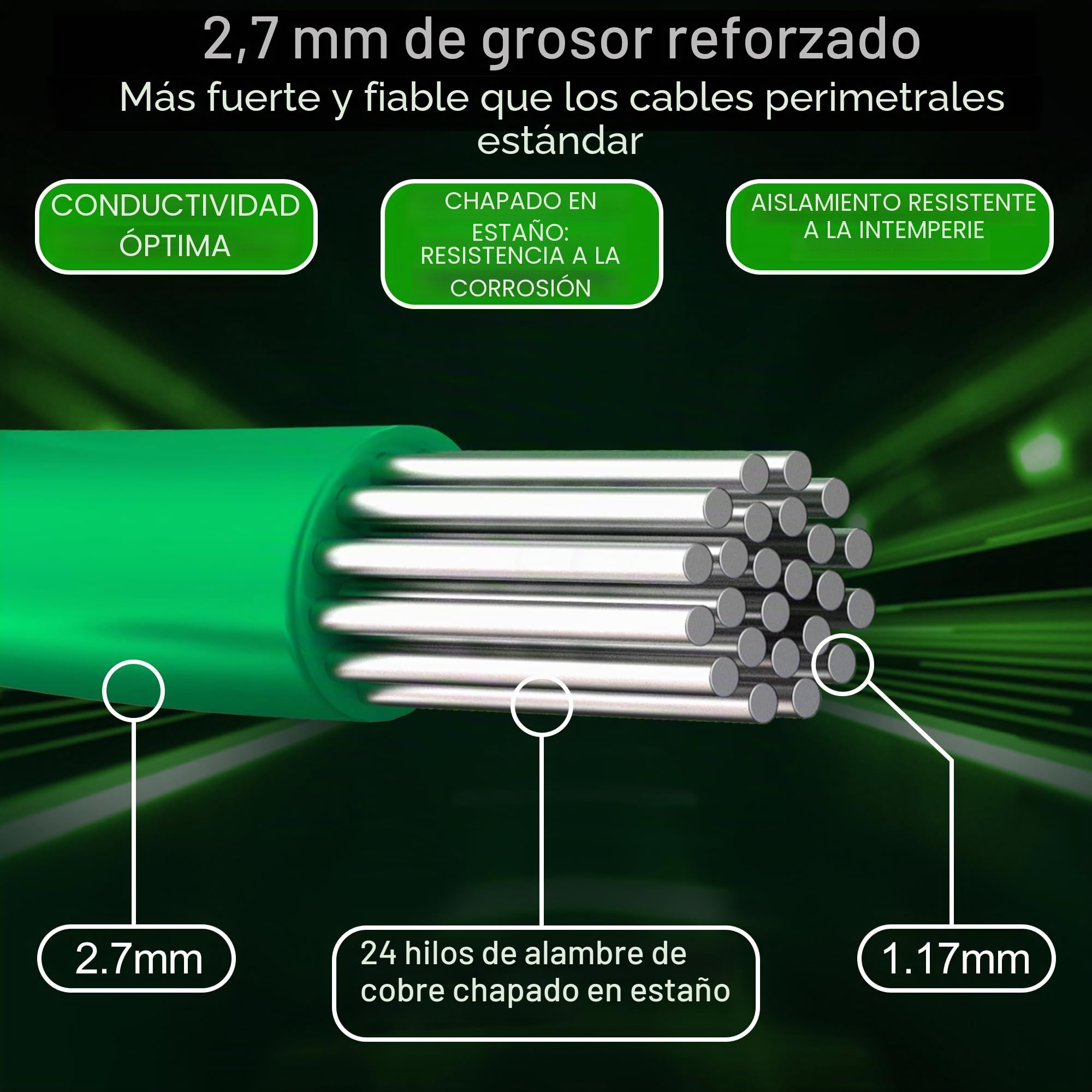DazSpirit 100M Cable Delimitador Universal para Robot Cortacesped | Accesorio para Cable de Cortacésped Compatible con Gardena Bosch Husqvarna Worx Honda Robomow USW