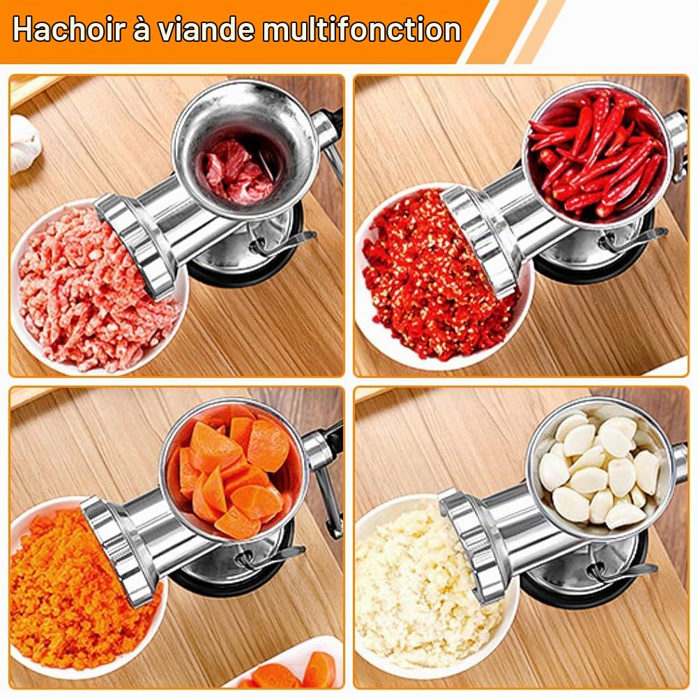 Ejoyous Hachoir à Viande Manuel, Poussoir à Viande Professionnel Multifonction Domestique Lavement, pour Porc Poulet Poisson Légumes Usage Professionnel Ou Domestique