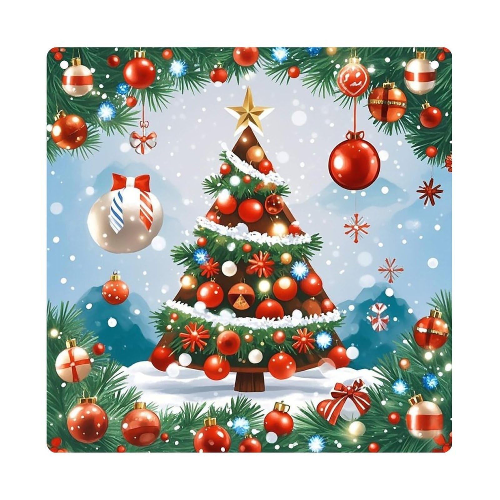 Red Christmas Tree (3) Hanging Ornament Wall Decor Pendant
