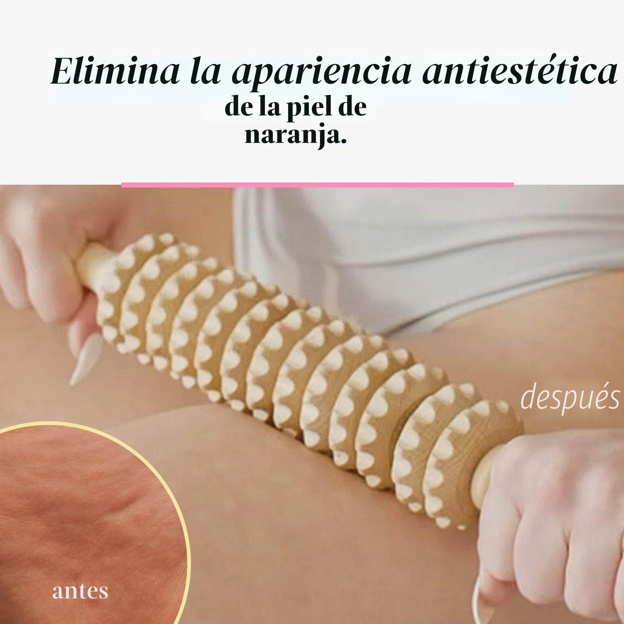 Tuuli Accessories Anti Celulitis Masajeador Rodillo Aparato Anticelulítico para Masaje del Cuerpo Maderoterapia Madera 40 cm