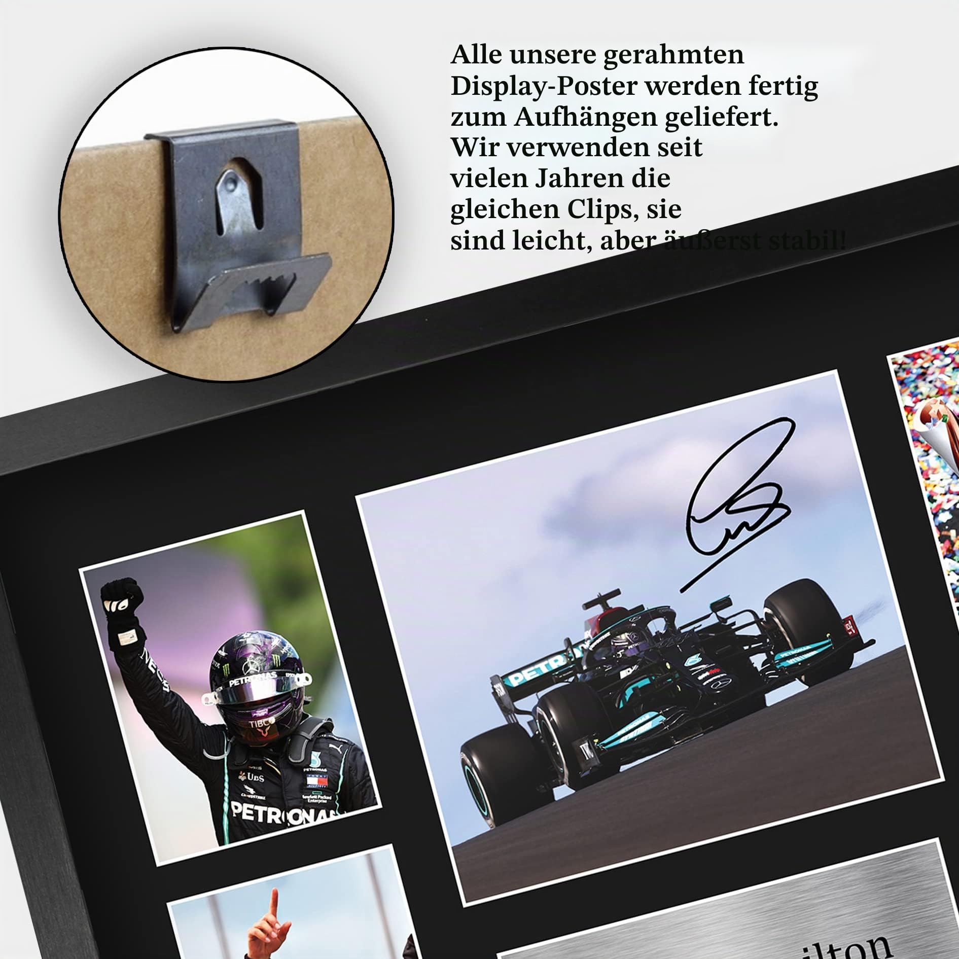 HWC Trading FR A3 Lewis Hamilton Geschenke Gedruckt, Signiert Autogramm-Präsentation-Display Für F1 Formel 1 Racing Fans - A3 Eingerahmt