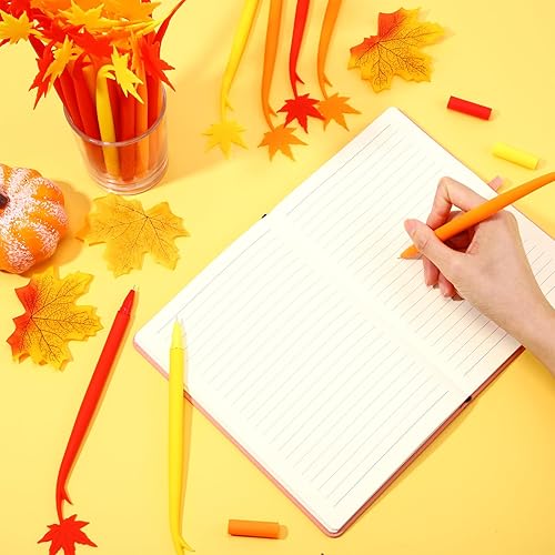 Miniatura 3 de Pasimy Bolígrafos de tinta de gel naranja a granel con repuestos, juego de bolígrafos creativos de dibujos animados para actividades de oficina