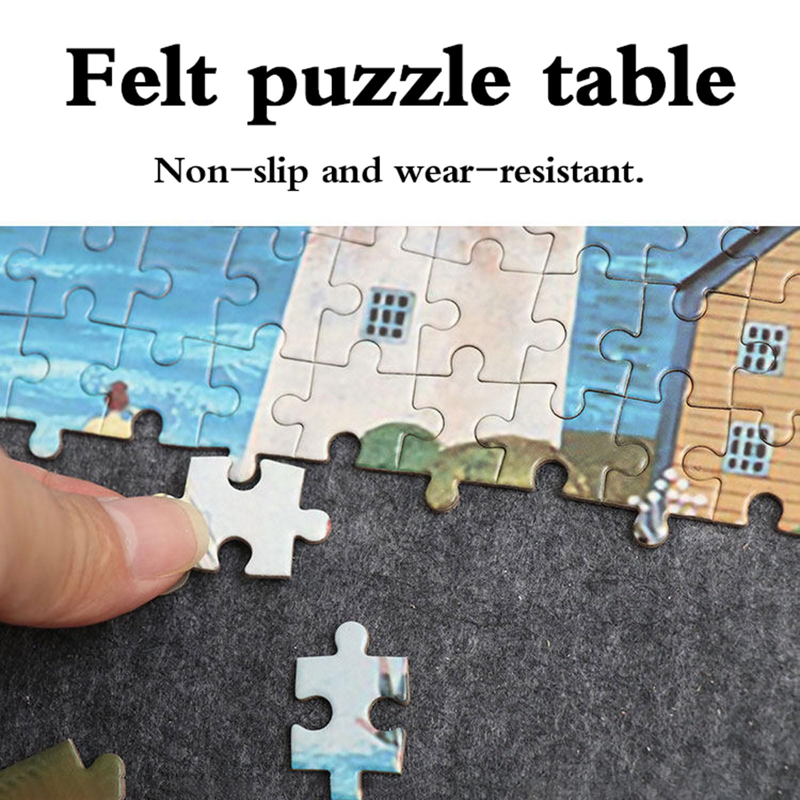 Leichte Filz Puzzletisch,Puzzle-Aufbewahrungsbrett,Faltbares Filz-Puzzlebrett,Drehbares Puzzlebrett,Einfach Verstaubau,rutschfest,für Puzzles mit weniger als 1500 Teilen
