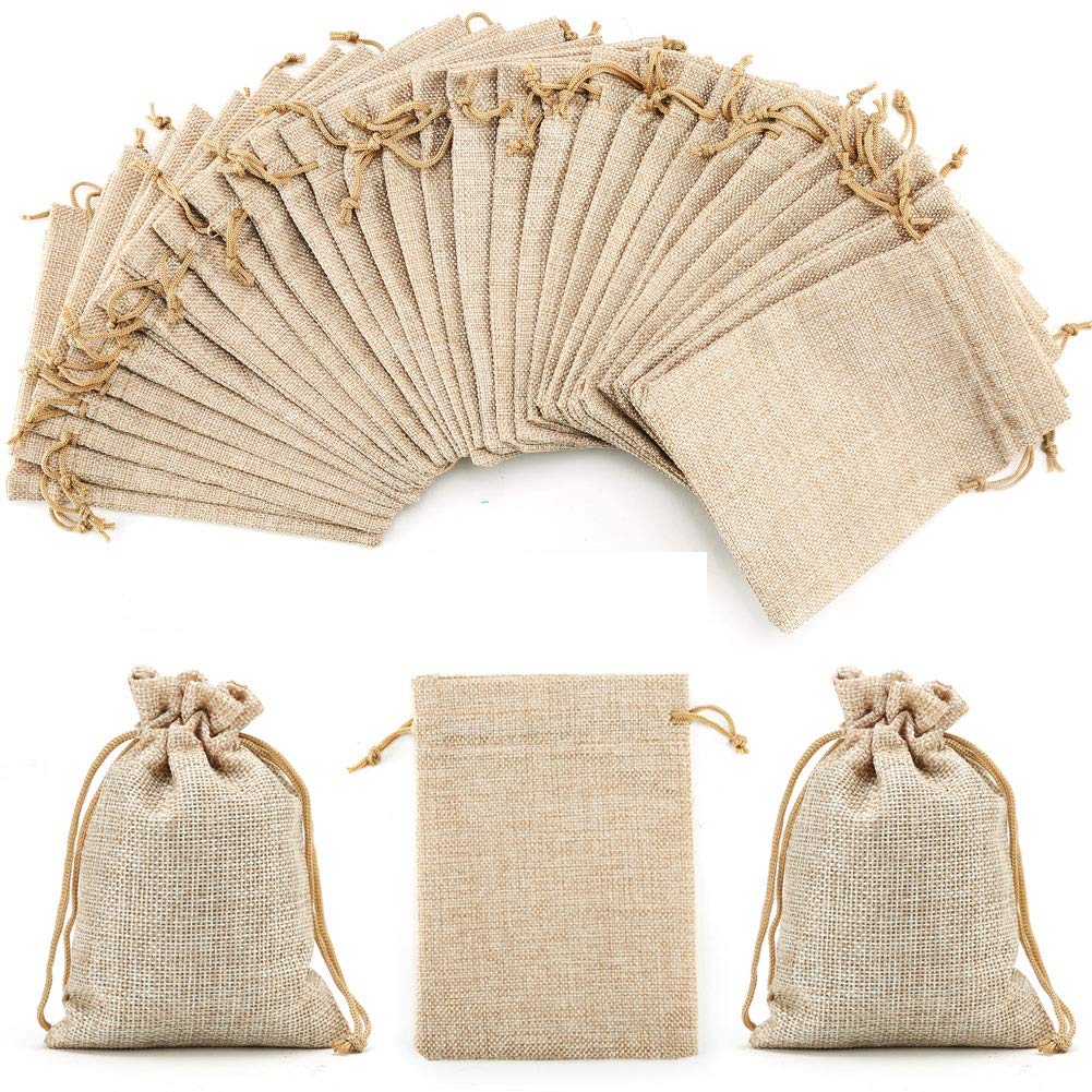 OPUHOHR Burlap Bag Drawstring