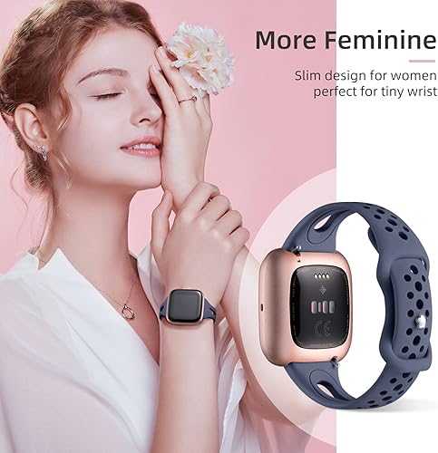 Vista 37 de Odbeai Correas de repuesto de silicona suave, delgadas y transpirables, para reloj Versa, compatibles con Fitbit Versa 2, Versa Lite/SE