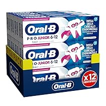 Oral-B Dentifricio Pro Junior 12x75ml, Dentifricio per Bambini dai 6 anni in su, Formato Convenienza Denti Forti, Prevenzione Carie, Sapore Delicato, Pulizia Denti Efficace