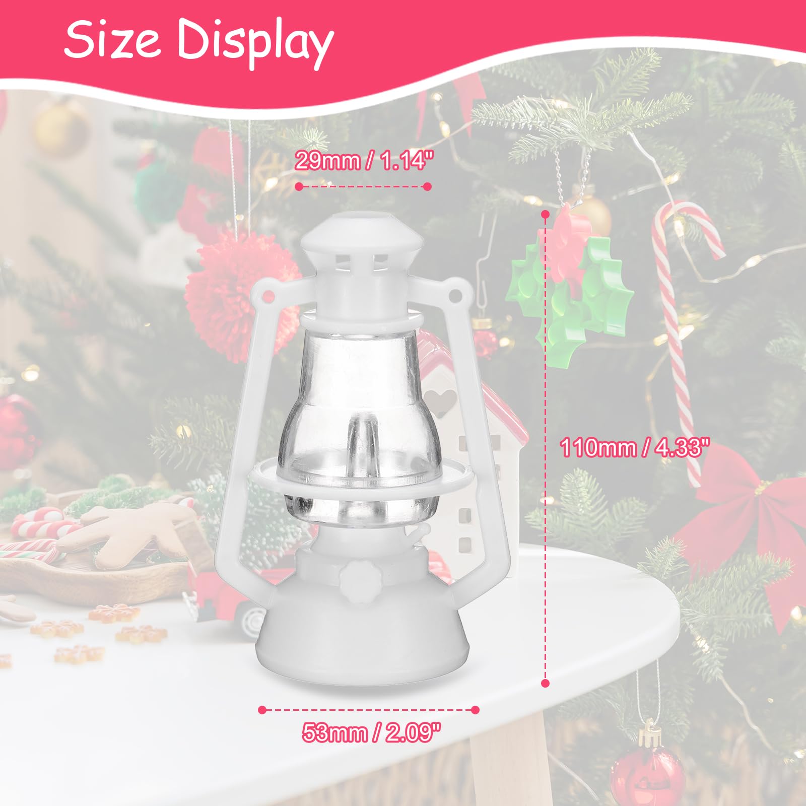 CoCud Dollhouse Miniature Lantern, 4.33" Height, Plastic Mini Vintage Hanging Kerosene Lamp White - Image 2
