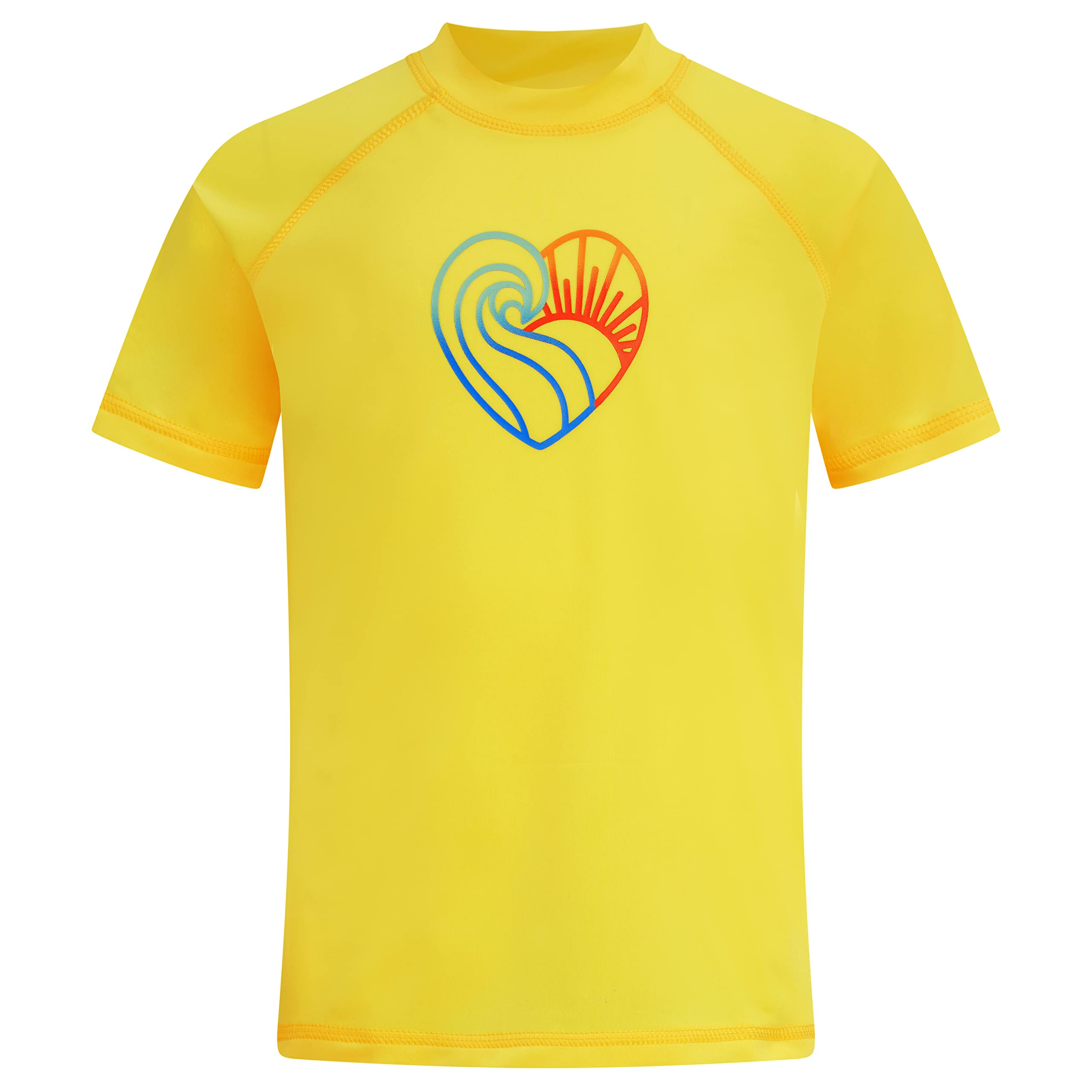 Kanu Surf Girls' Jade Rash Guard UPF 50+ Sun Protection Short Sleeve Swim Shirt