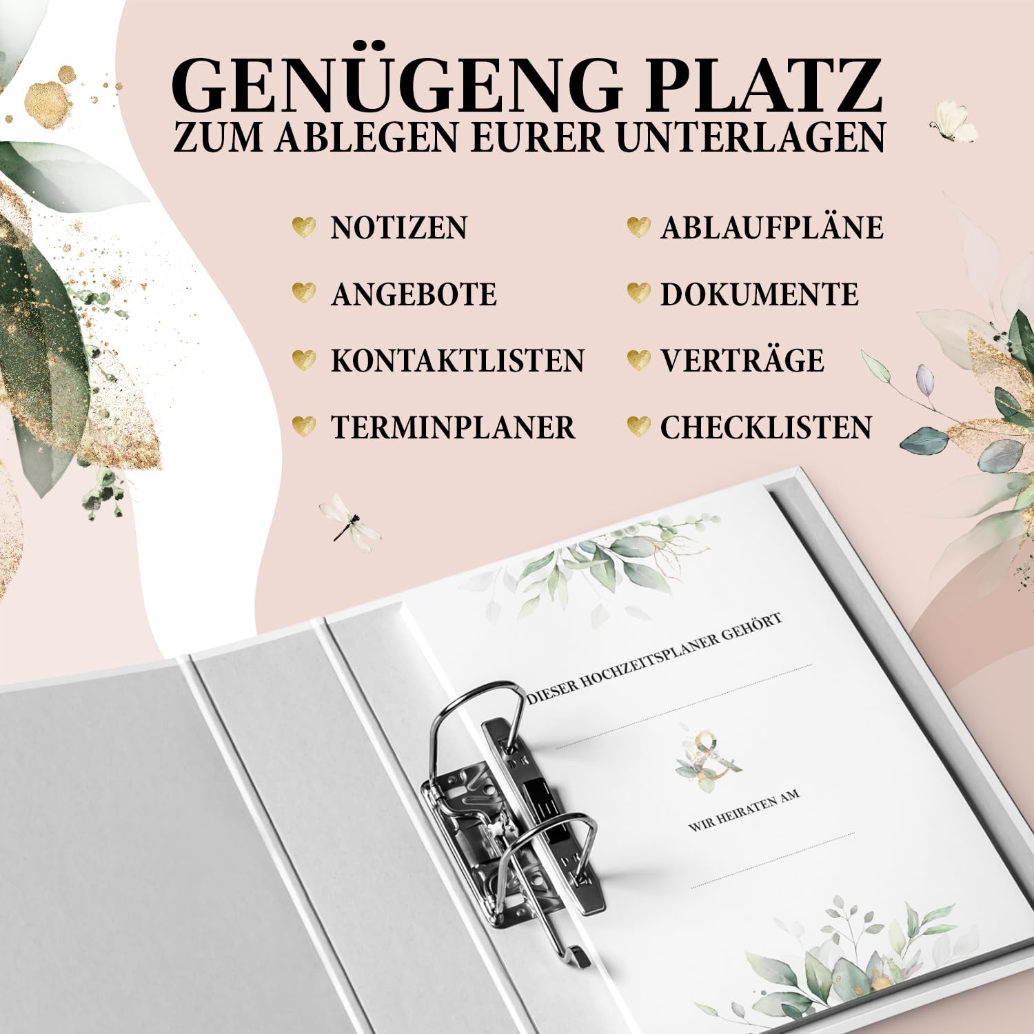 Hochzeitsplaner & Gästebuch Bundle – Hochzeitsordner für die Planung, Gästebuch für die Hochzeit inkl. kreative Hochzeitssticker