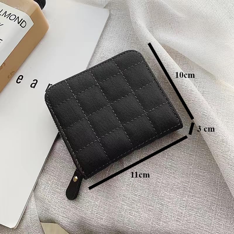 Charming Women's Mini Wallet - Cute Short Zip Coin Purse with Embroidery Small Slim Pocket Wallet for Daily Use (White)2