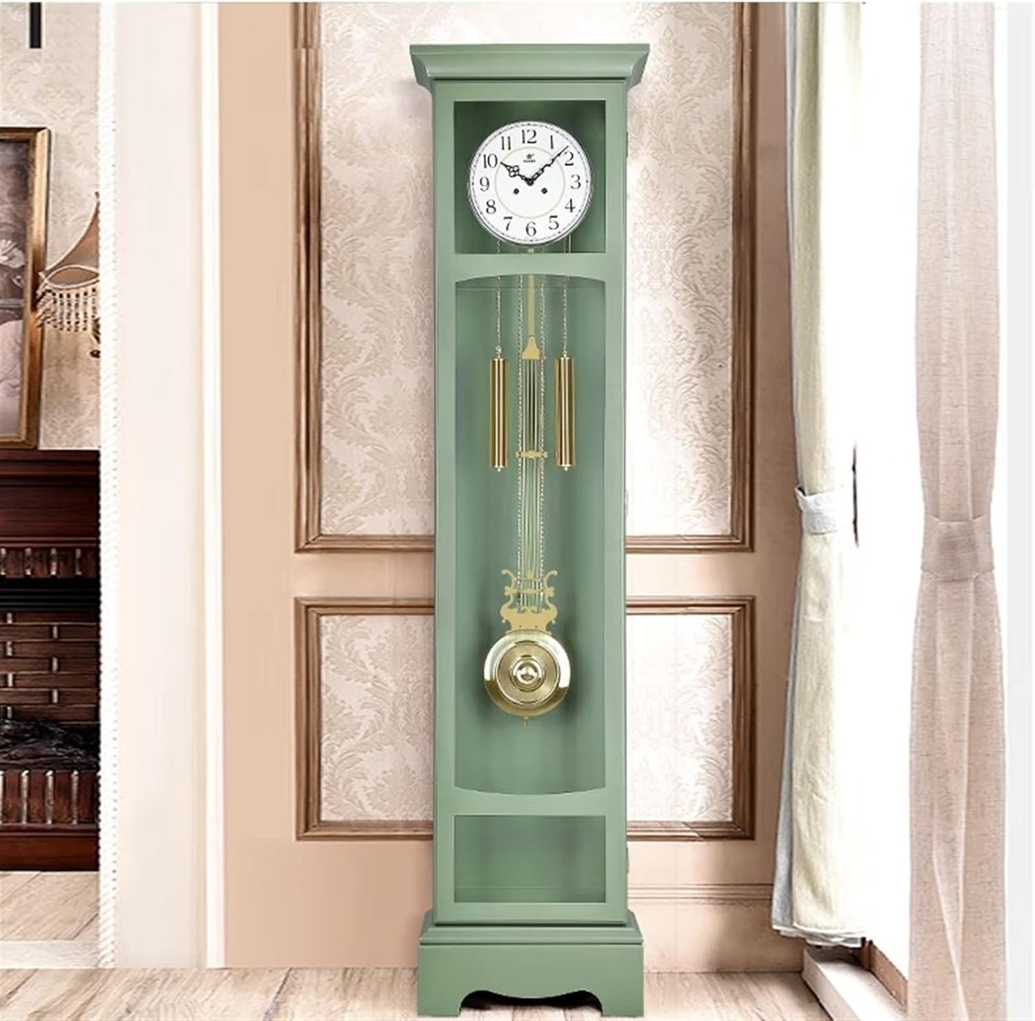 Grandfather Clock Mechanical Floor Clock Home Living Room Modern Minimalist Desk Retro Pendulum Grandfather Alarm