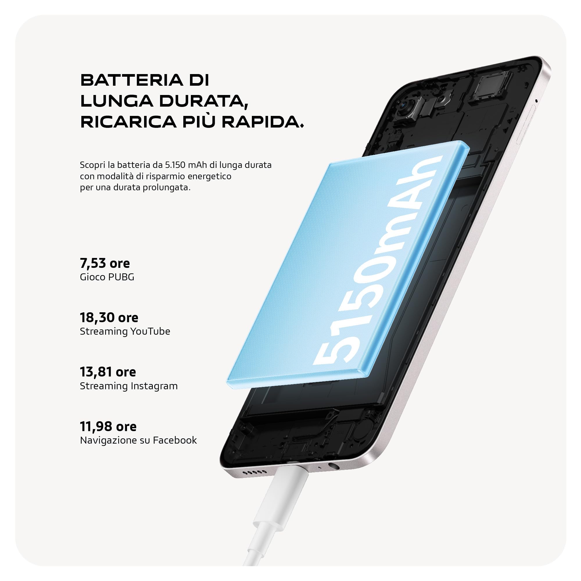 vivo Y19s Smartphone 4G, 8+8 GB RAM+256 GB, Fotocamera AI 50MP, Batteria 5150 mAh, Ricarica Veloce 44W, Display 6.68” 90Hz 1000 Nits, Audio 300% Stereo, UltraSottile 8.1mm, Idea Regalo Natale